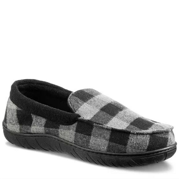 NIB Totes Men's Slippers House Shoes Toasties Memory Foam Buffalo Check - Picture 1 of 3